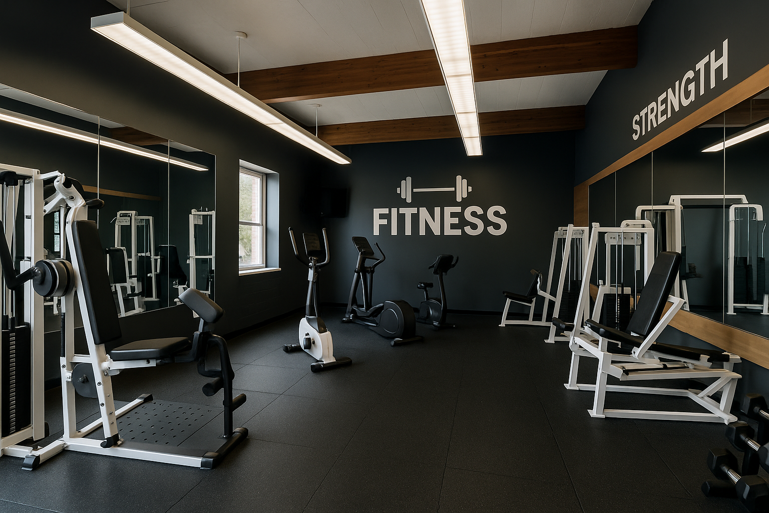 Modern fitness center with professional equipment
